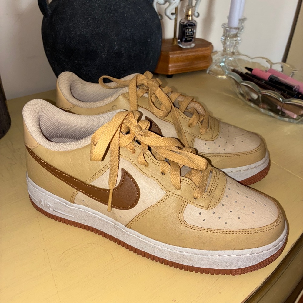 Nike Tan and Brown Air Force 1s